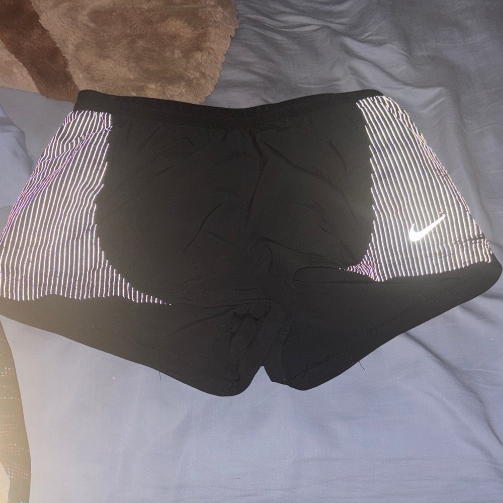 Nike Black Shorts with White and Pink Stripes